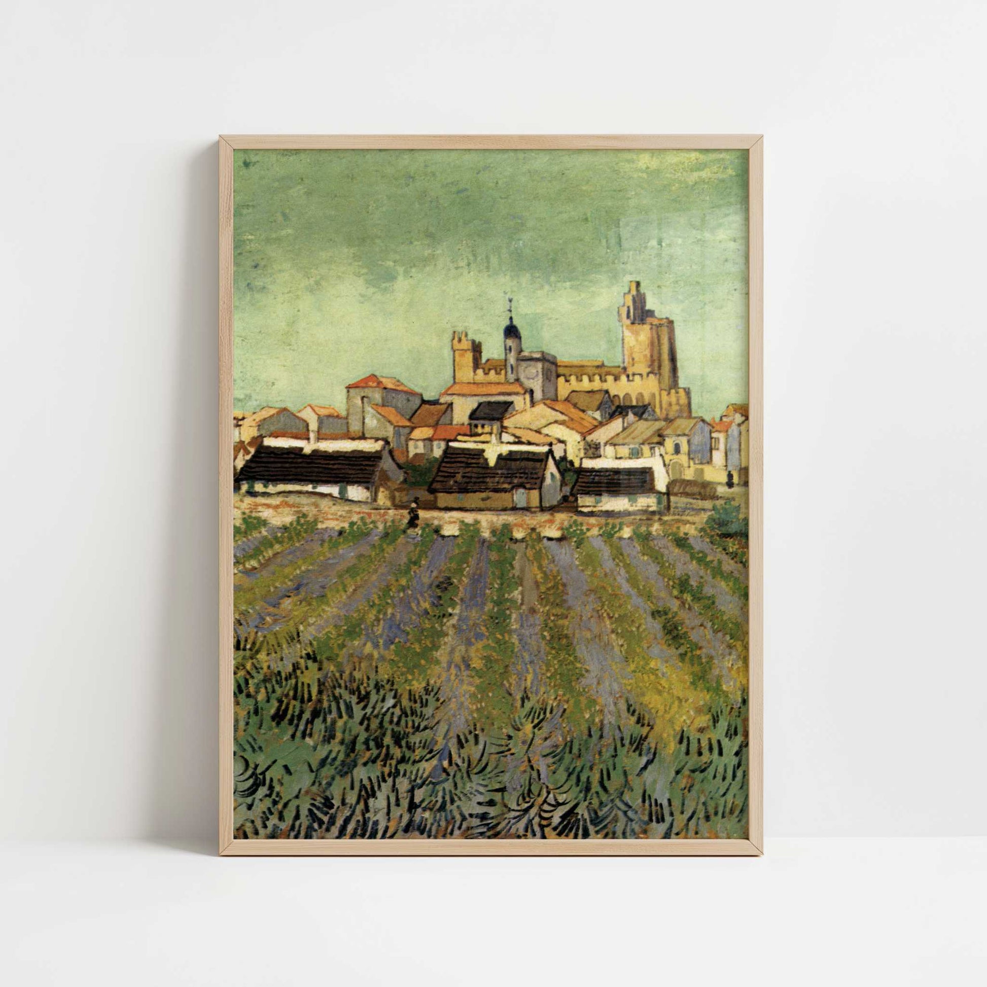 View of Saintes-Maries (1888) by Vincent van Gogh – Art Print - Art print in oak frame