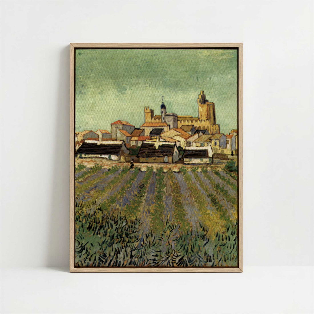 Framed Canvas - Framed canvas in oak color frame