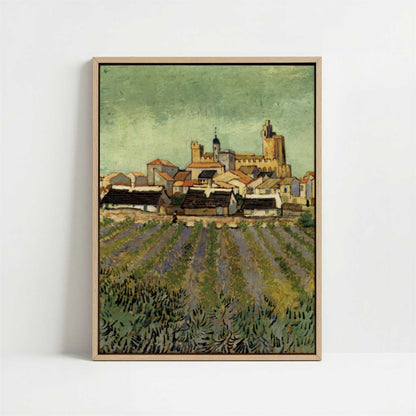 Framed Canvas - Framed canvas in oak color frame