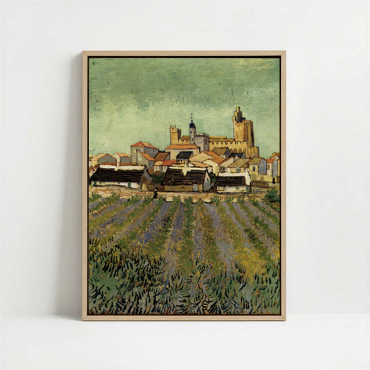 Framed Canvas - Framed canvas in oak color frame