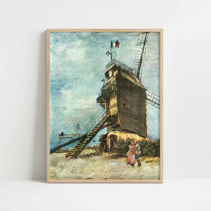 Windmill de la Galette (1886–87) by Van Gogh – Art Print - Art print in oak frame