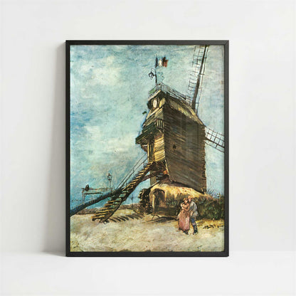 Windmill de la Galette (1886–87) by Van Gogh – Art Print - Art print in black frame