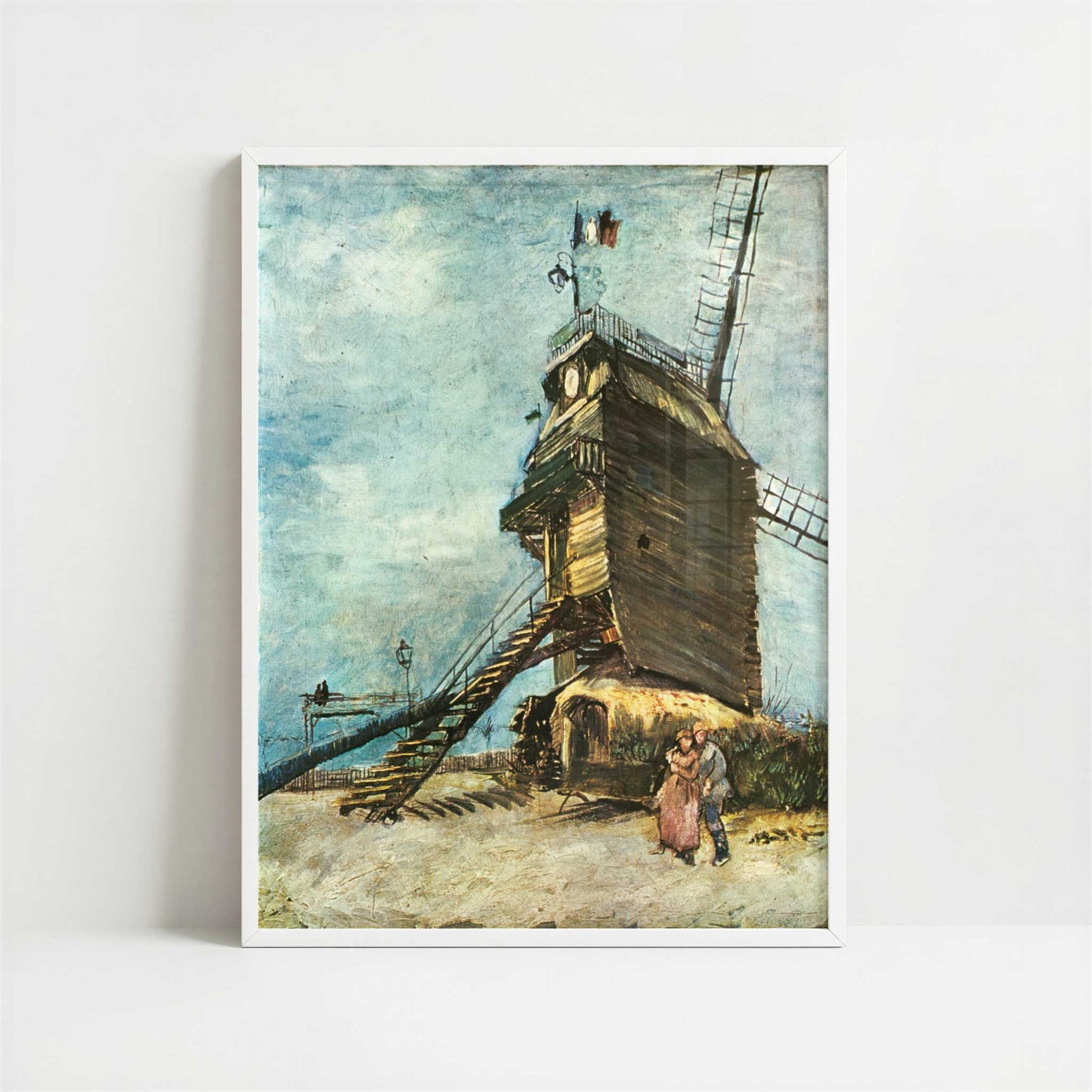 Windmill de la Galette (1886–87) by Van Gogh – Art Print - Art print in white frame