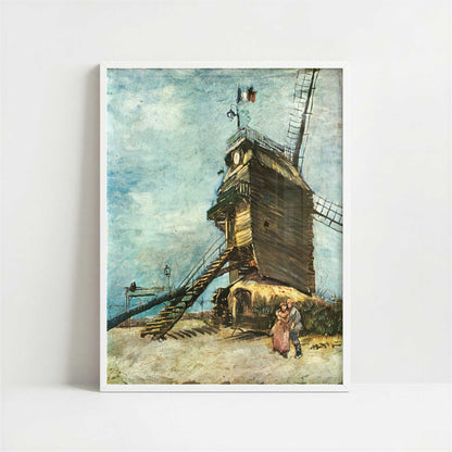 Windmill de la Galette (1886–87) by Van Gogh – Art Print - Art print in white frame