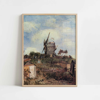 Windmill de la Galette (1886) by Vincent van Gogh – Art Print - Art print in oak frame