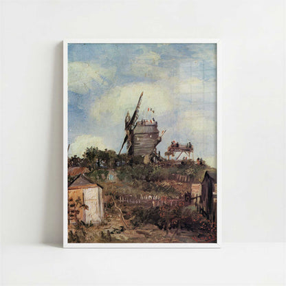 Windmill de la Galette (1886) by Vincent van Gogh – Art Print - Art print in white frame