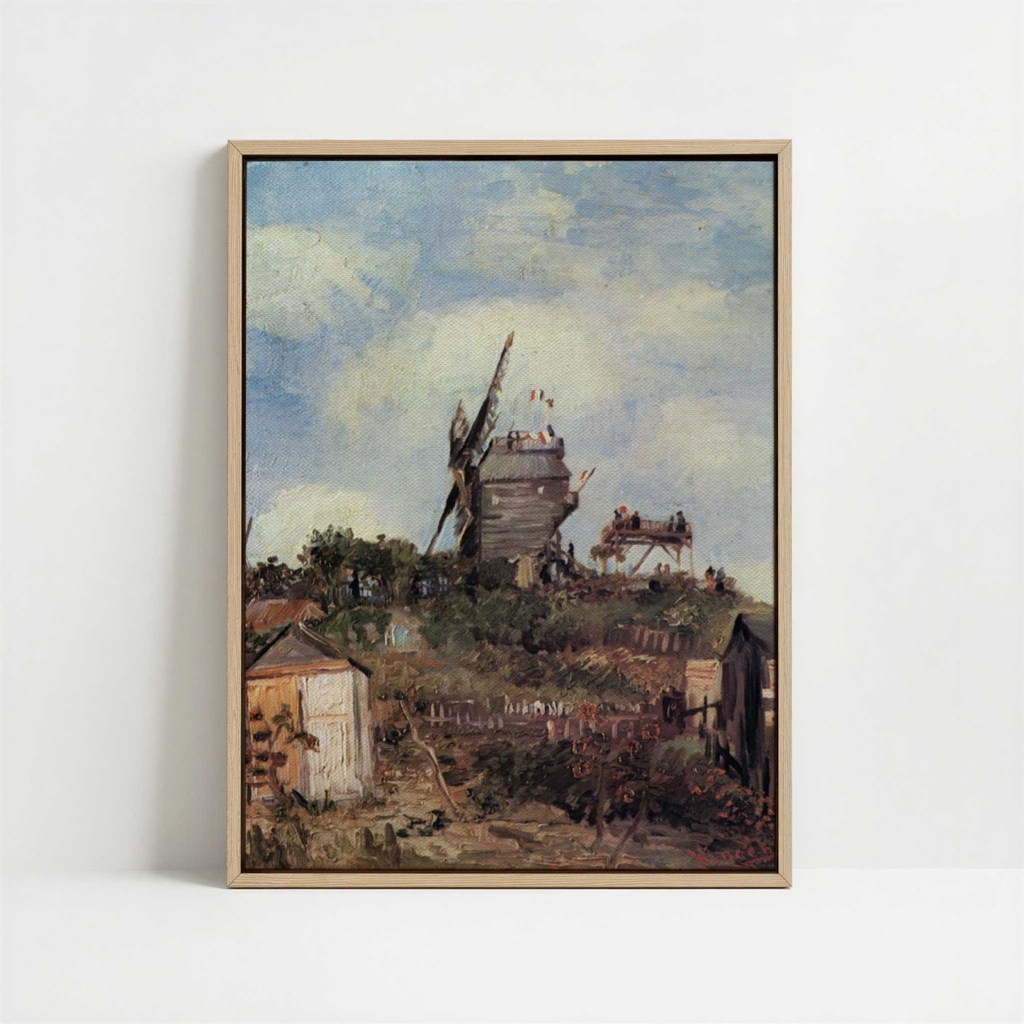 Framed Canvas - Framed canvas in oak color frame