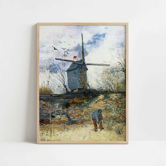 Windmill on Montmartre (1887) by Van Gogh – Art Print - Art print in oak frame