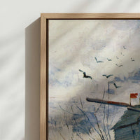Framed Canvas - Close-up detail and texture of the framed canvas