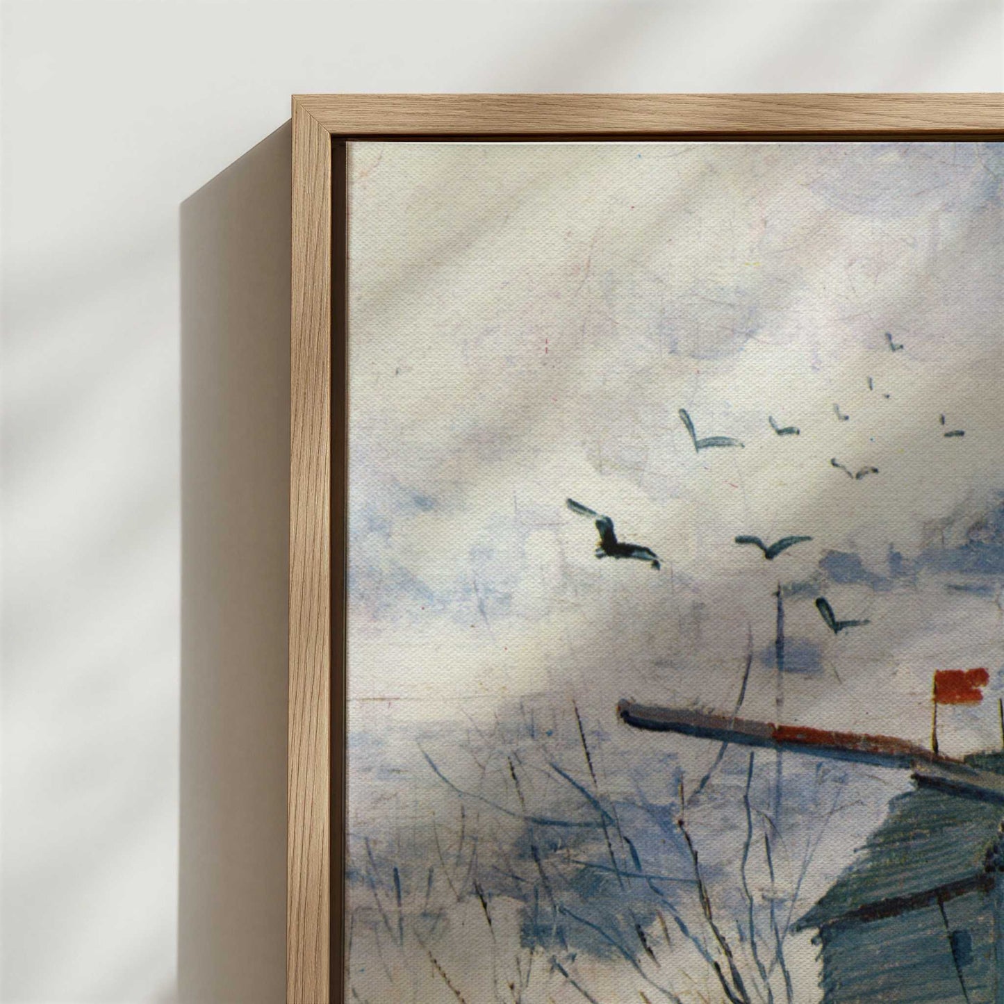 Framed Canvas - Close-up detail and texture of the framed canvas