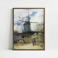 Windmill on Montmartre (1887) by Van Gogh – Art Print - Art print in dark wood frame