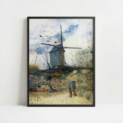 Windmill on Montmartre (1887) by Van Gogh – Art Print - Art print in black frame