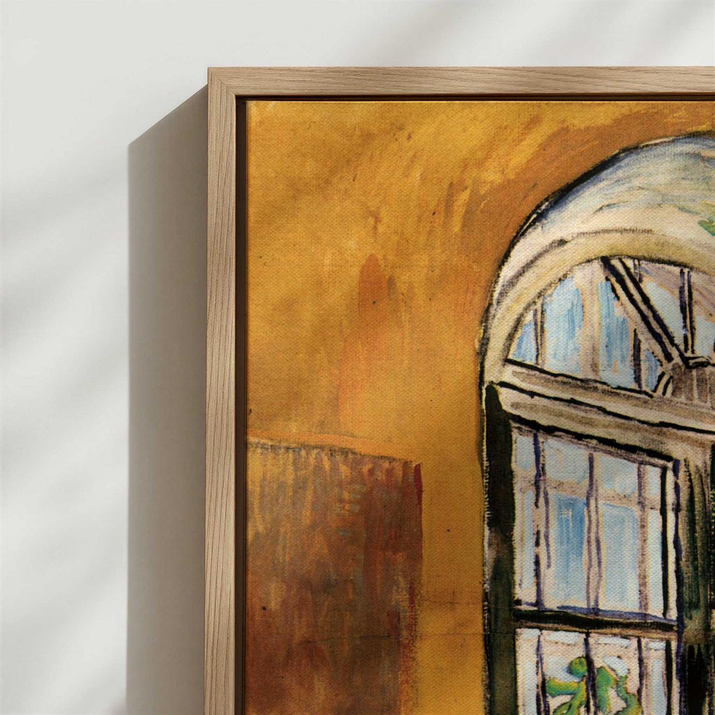 Framed Canvas - Close-up detail and texture of the framed canvas