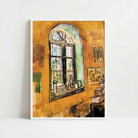 Window of Vincent's Room at Hospital (1890) by Van Gogh – Art Print - Art print in white frame