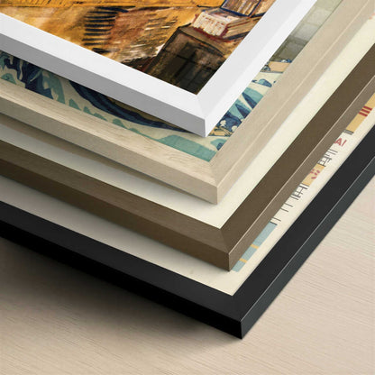 Window of Vincent's Room at Hospital (1890) by Van Gogh – Art Print - Close-up detail of the different frames