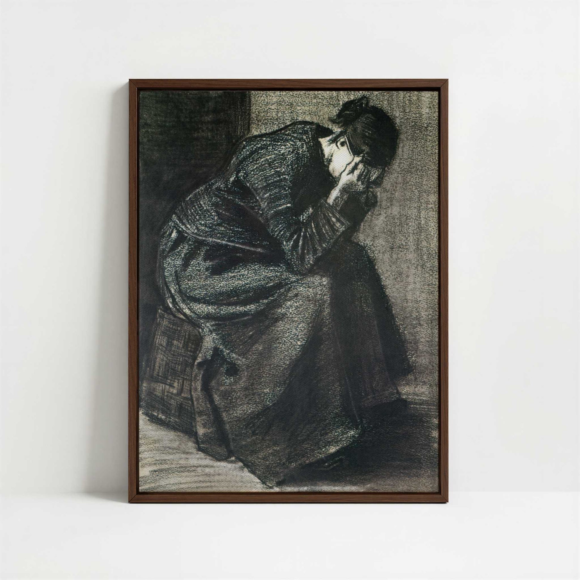 Framed Canvas - Framed canvas in dark wood color frame