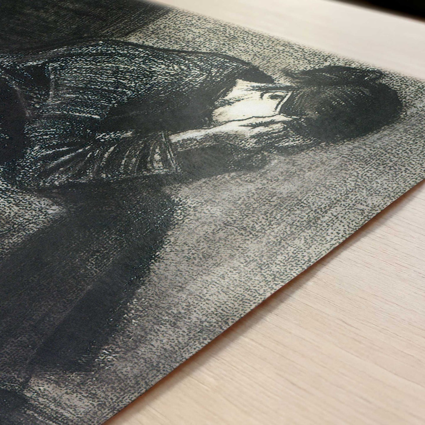 Woman with Head in Hands (1883) by Vincent van Gogh – Art Print - Close-up detail of the art print