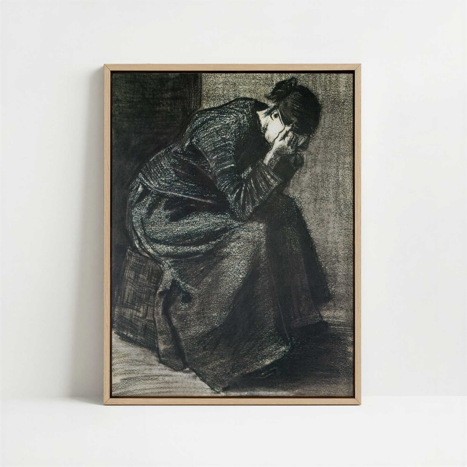 Framed Canvas - Framed canvas in oak color frame