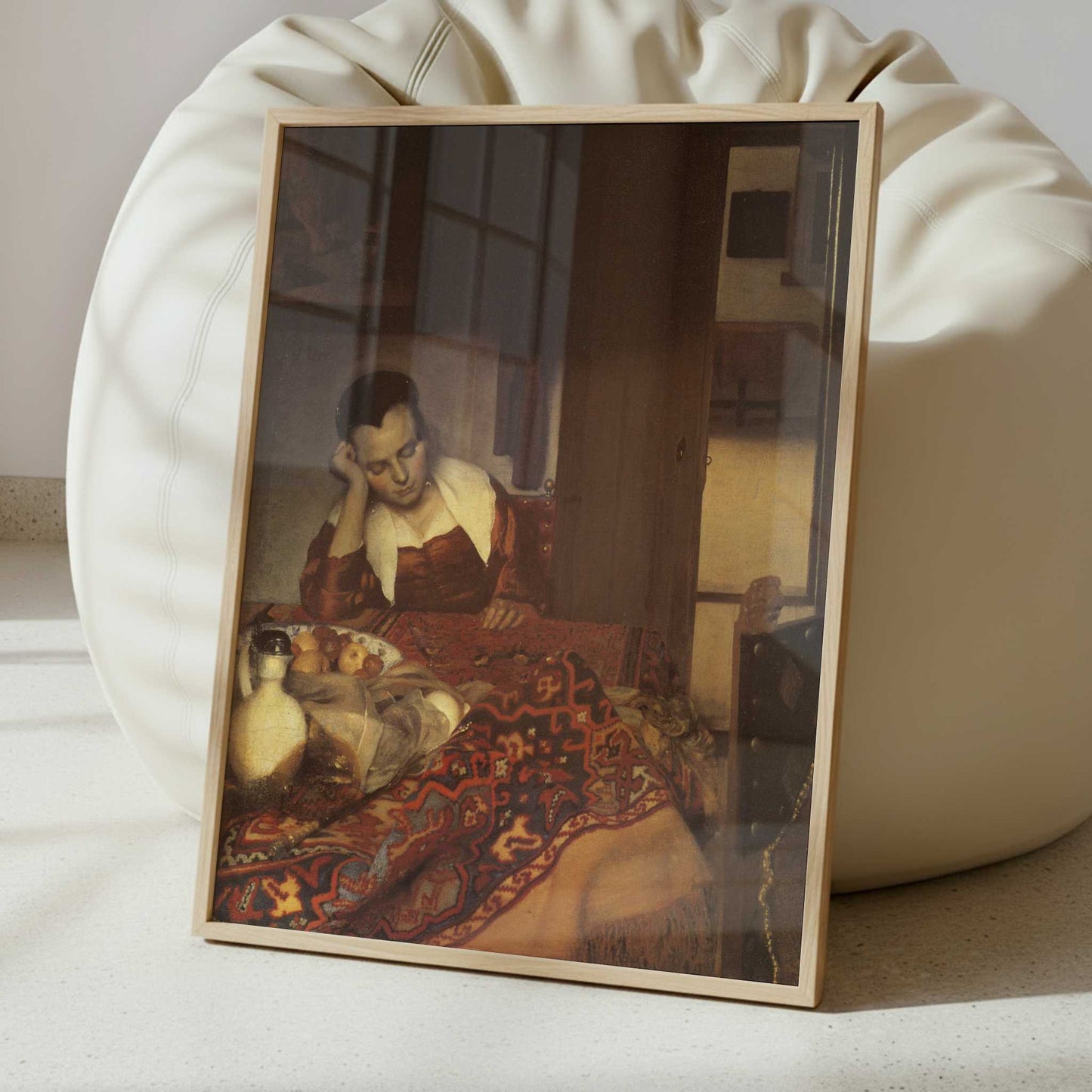 A Woman Asleep (1657) by Johannes Vermeer – Art Print - Interior inspiration