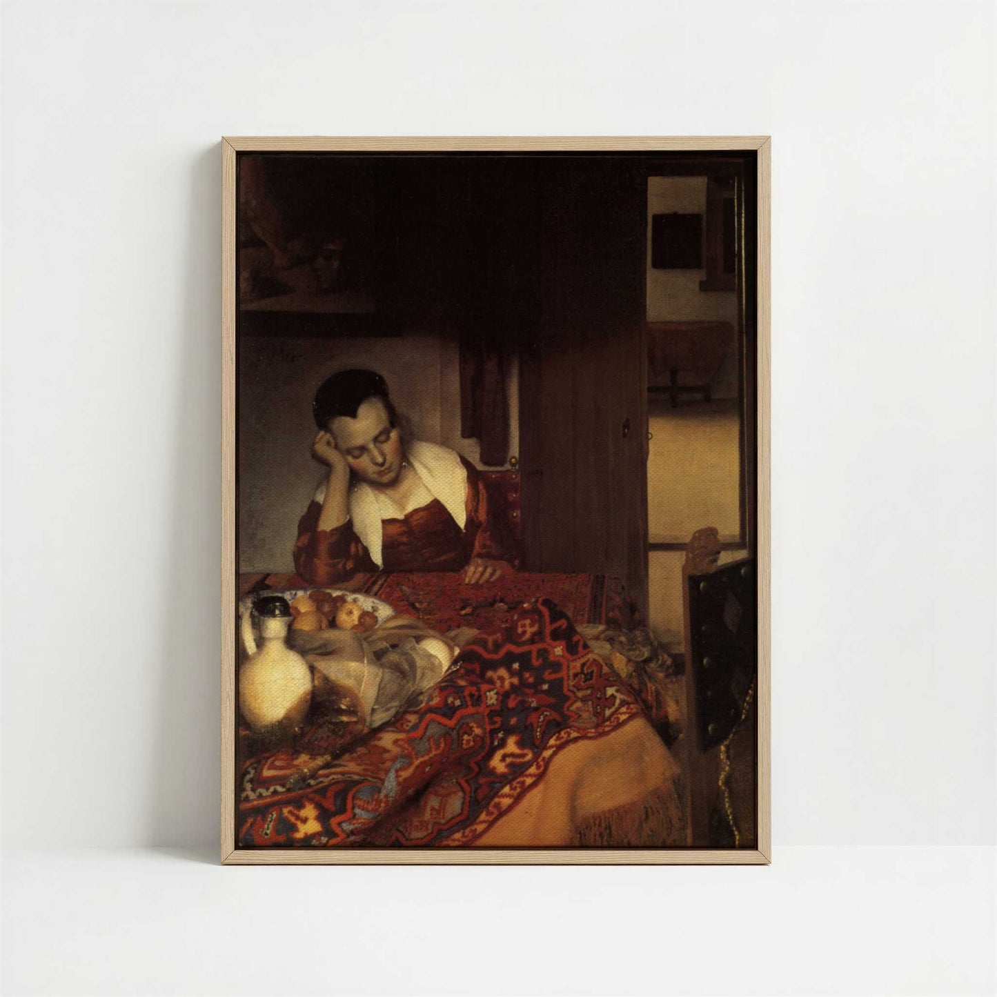 Framed Canvas - Framed canvas in oak color frame