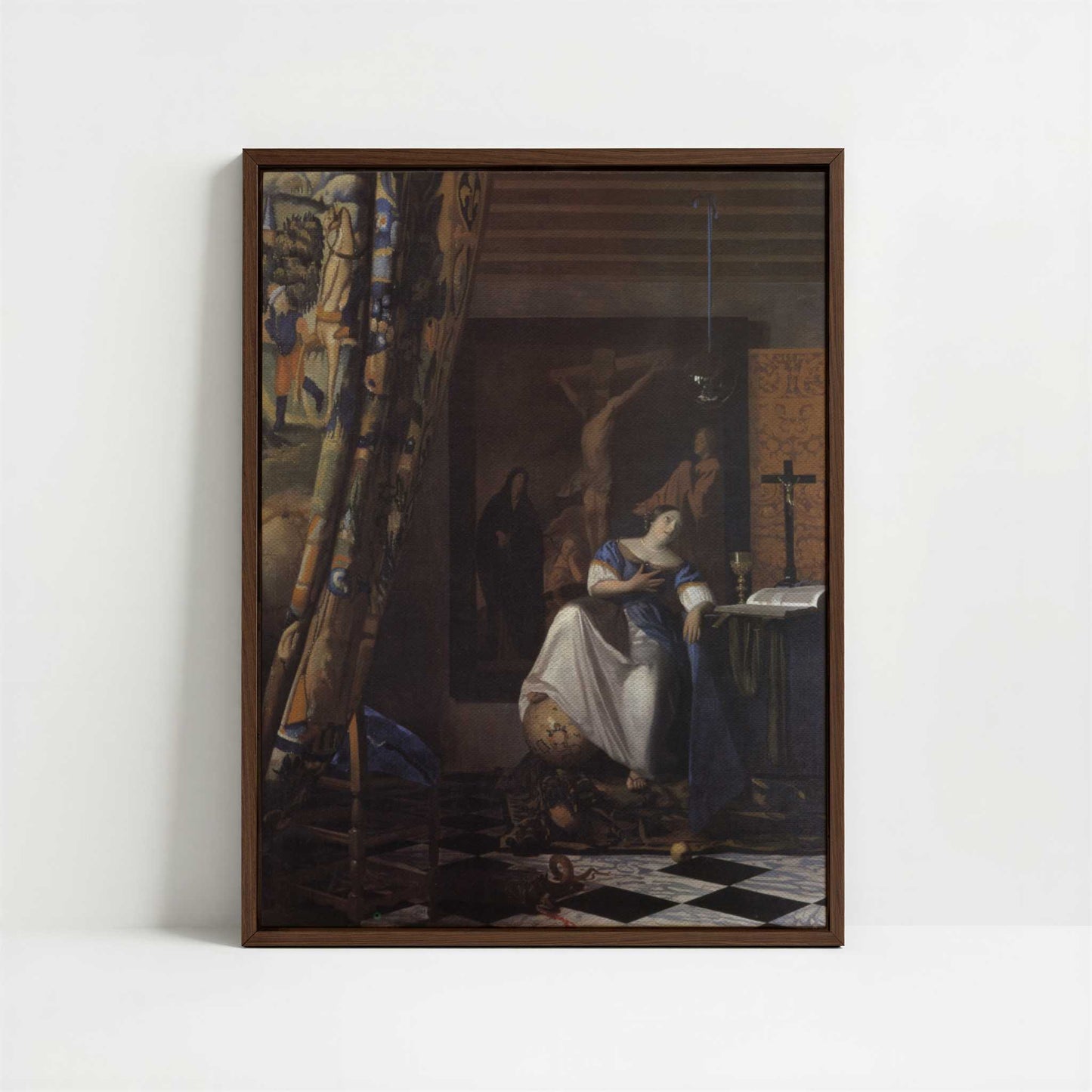 Framed Canvas - Framed canvas in dark wood color frame
