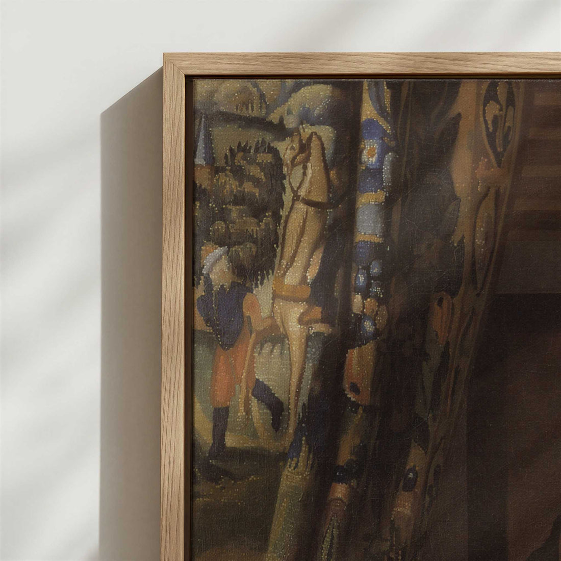 Framed Canvas - Close-up detail and texture of the framed canvas