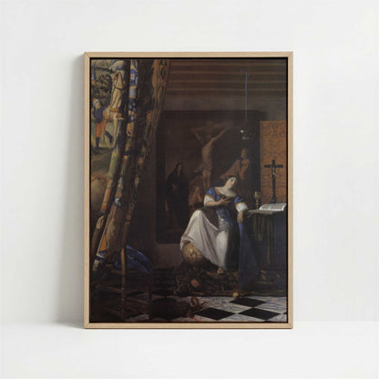 Framed Canvas - Framed canvas in oak color frame
