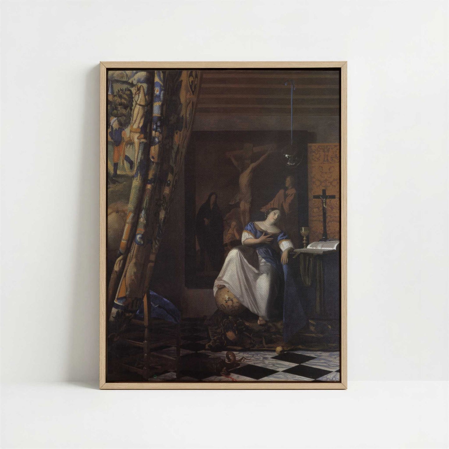 Framed Canvas - Framed canvas in oak color frame