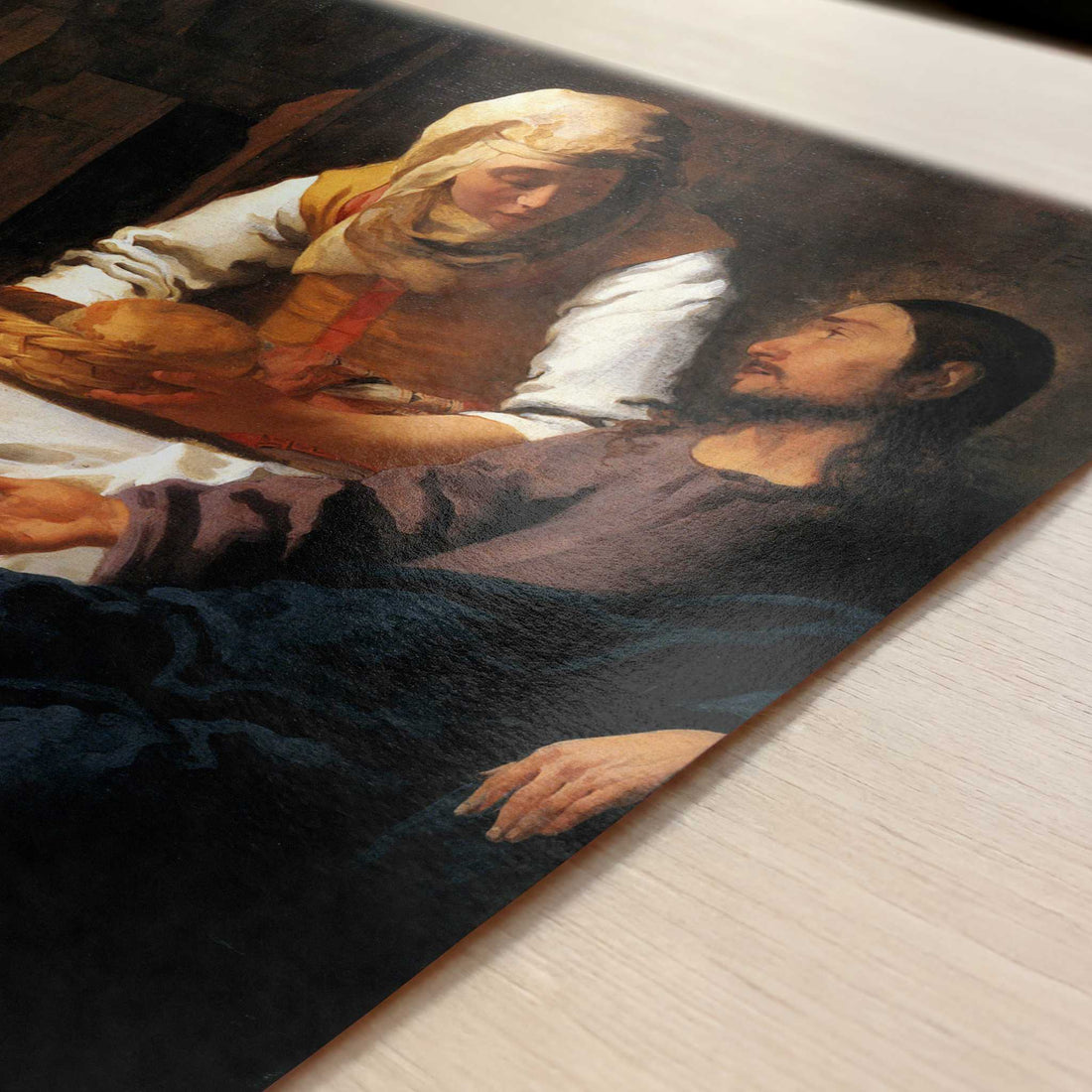 Christ in the House of Mary & Martha (c.1655) by Johannes Vermeer – Art Print - Close-up detail of the art print