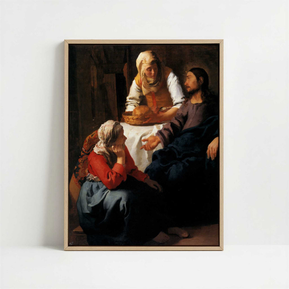 Framed Canvas - Framed canvas in oak color frame