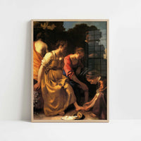 Diana & her Companions (1655–56) by Johannes Vermeer – Art Print - Art print in oak frame