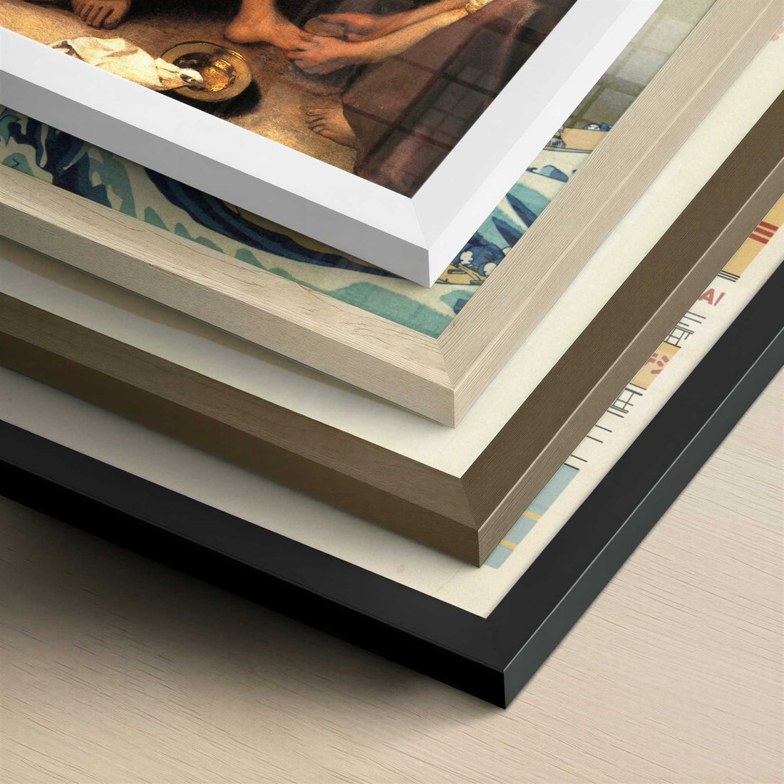 Diana & her Companions (1655–56) by Johannes Vermeer – Art Print - Close-up detail of the different frames