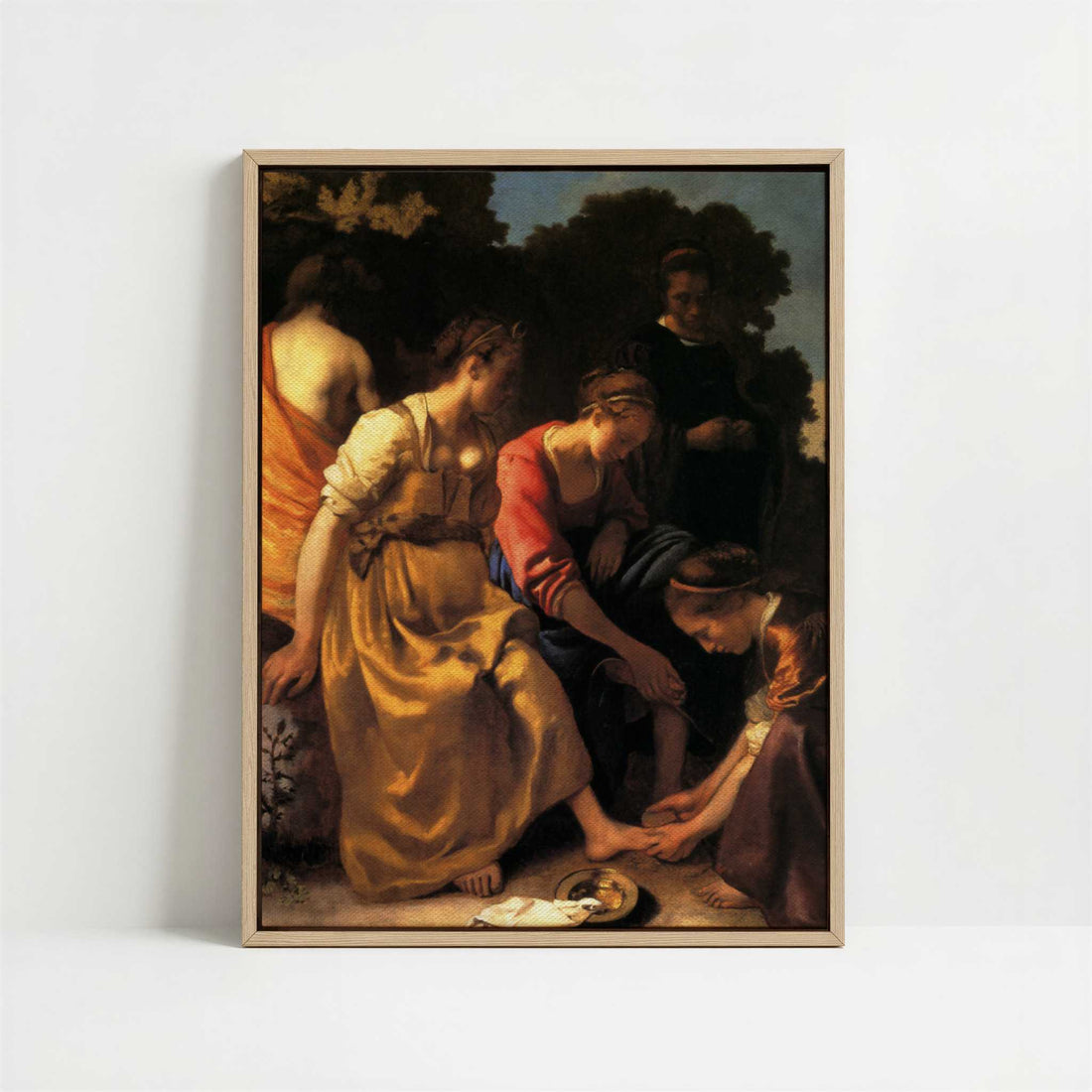Framed Canvas - Framed canvas in oak color frame
