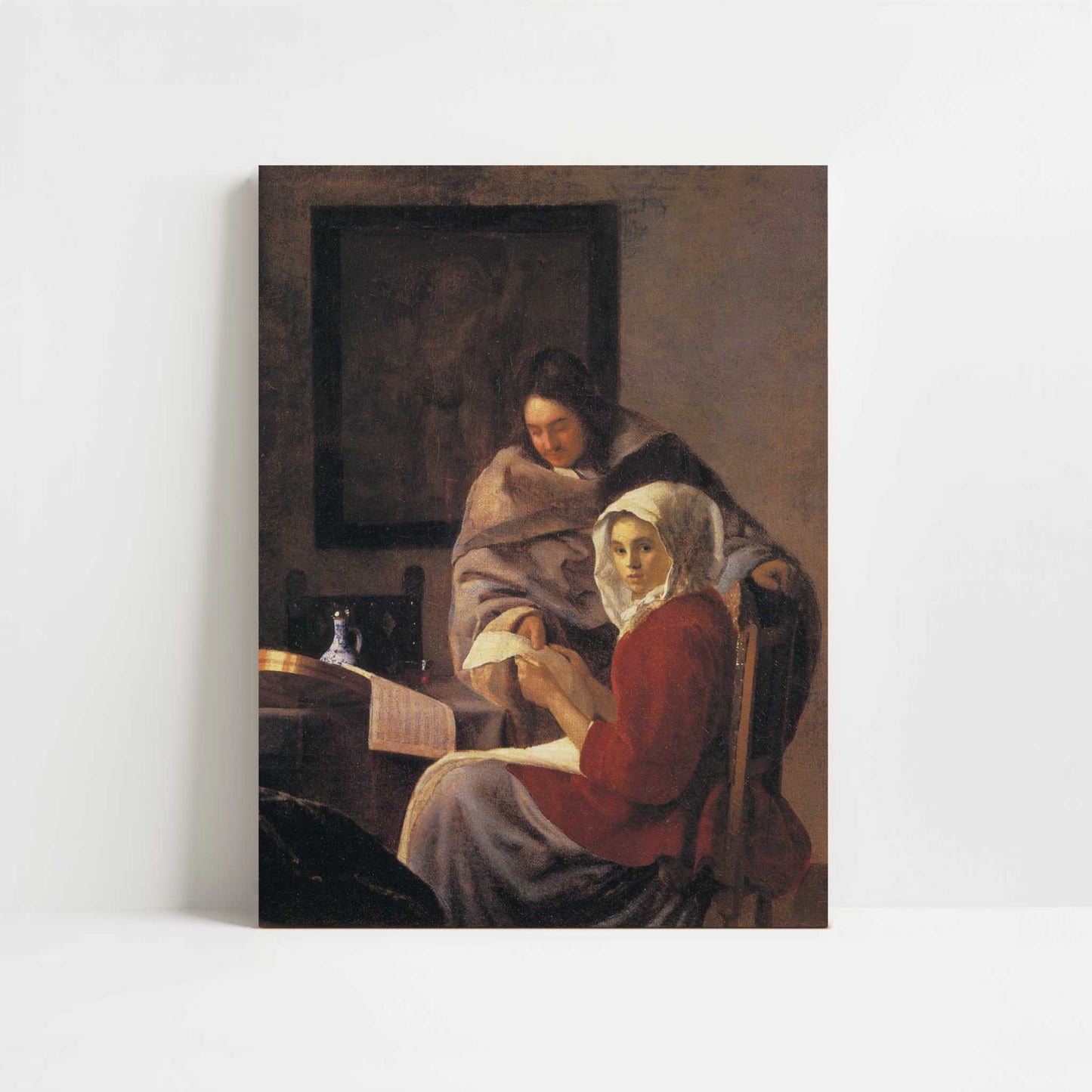 Girl Interrupted at Her Music (1660-61) by Johannes Vermeer – Art Print - Unframed art print