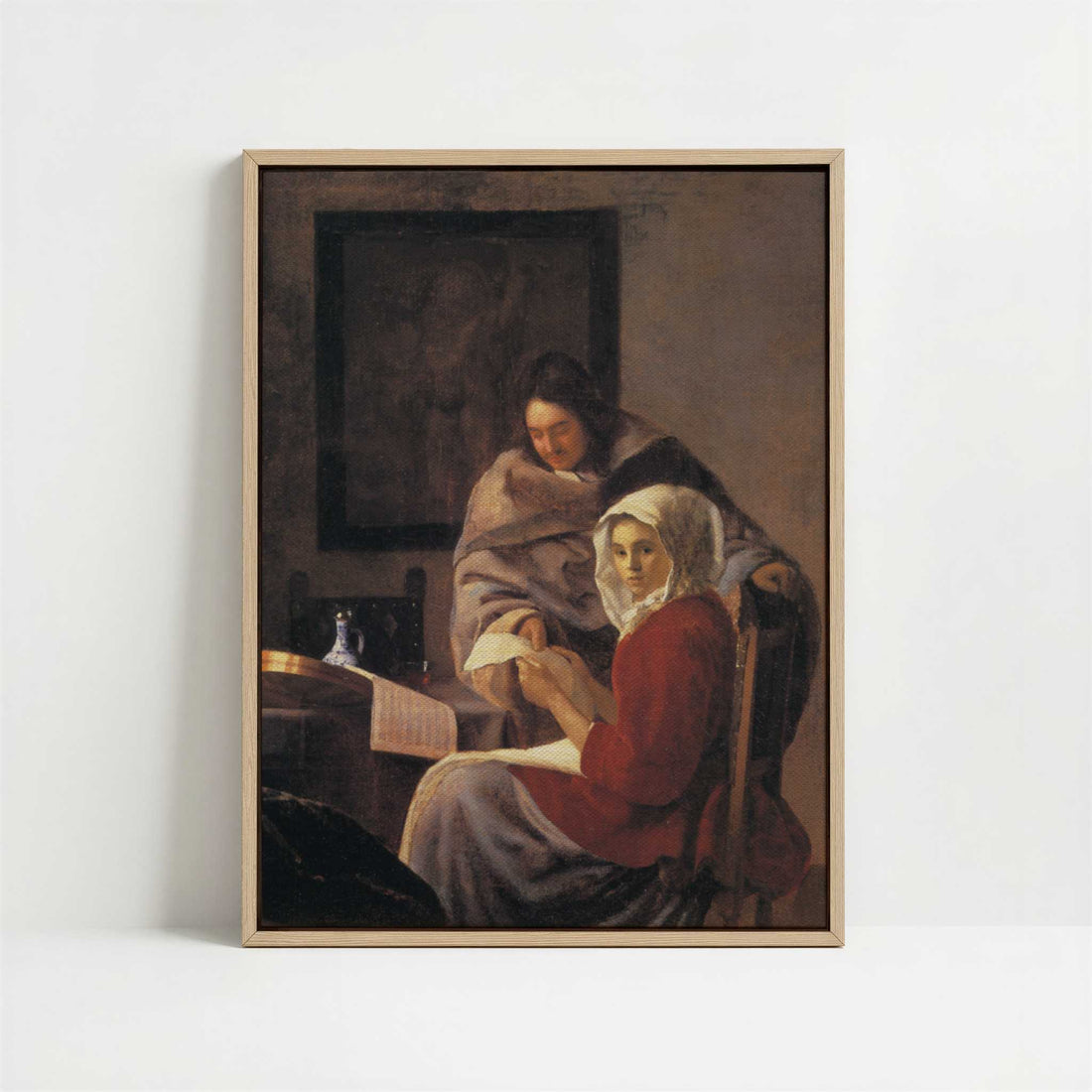 Framed Canvas - Framed canvas in oak color frame