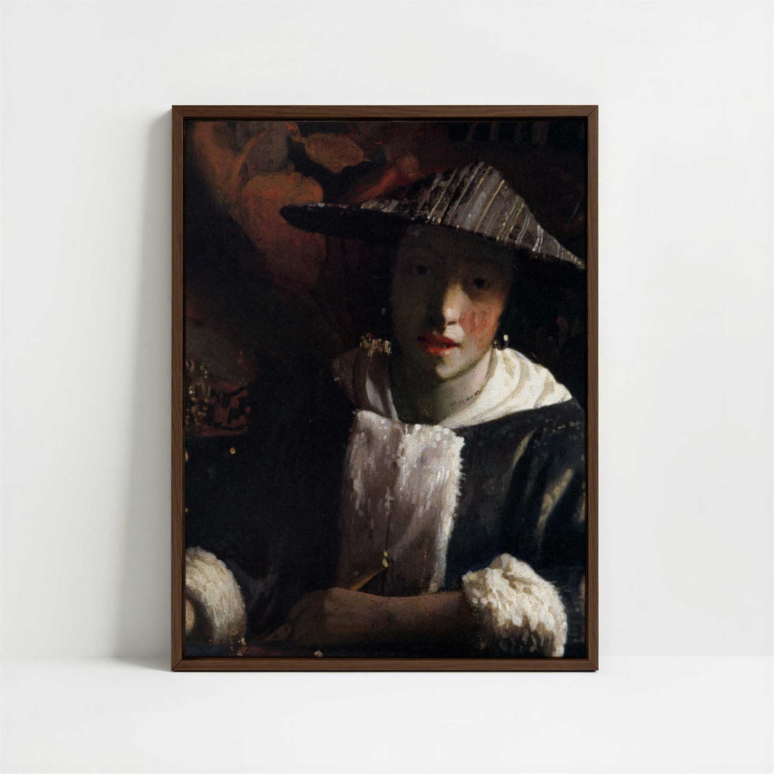 Framed Canvas - Framed canvas in dark wood color frame