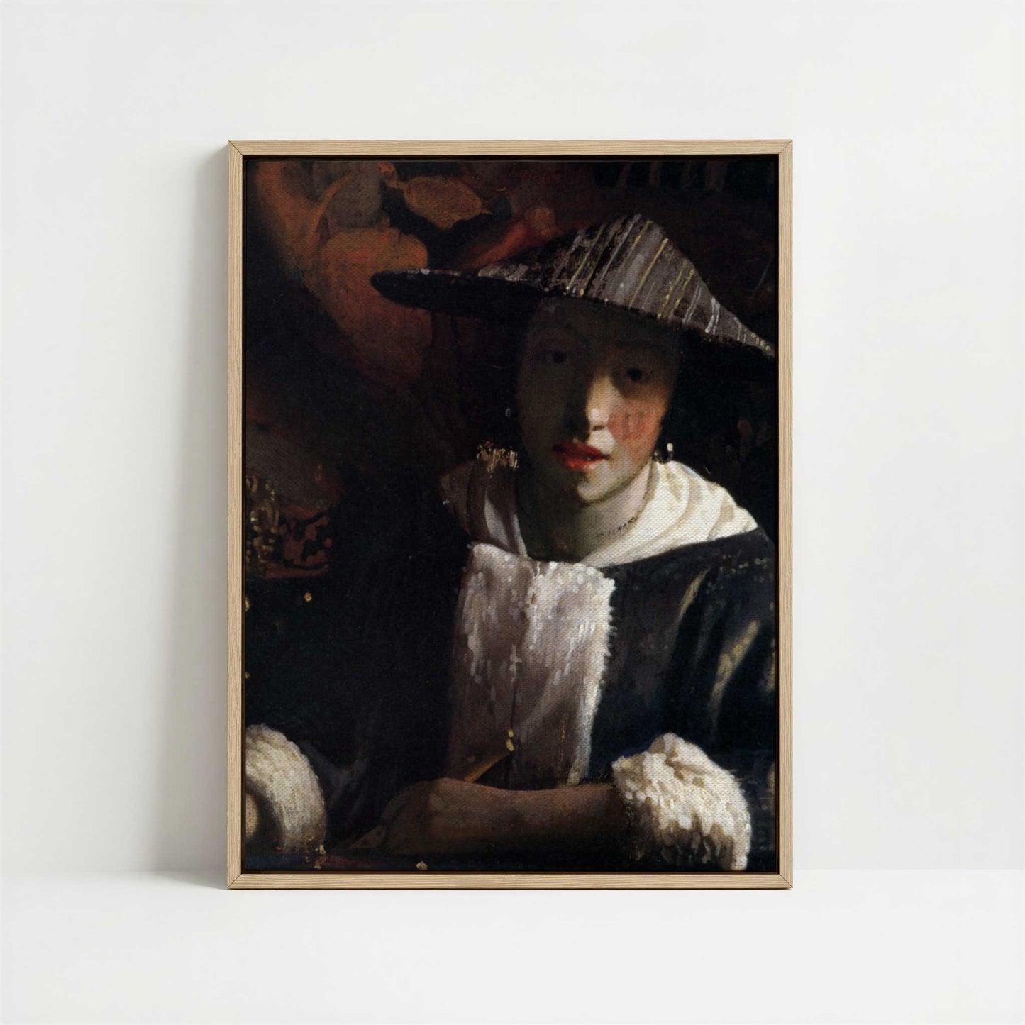 Framed Canvas - Framed canvas in oak color frame