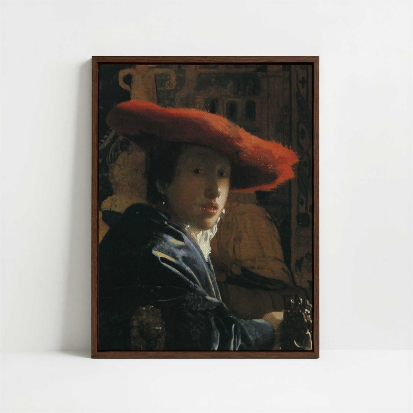 Framed Canvas - Framed canvas in dark wood color frame