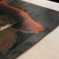 Girl with the Red Hat (1665-66) by Johannes Vermeer – Art Print - Close-up detail of the art print