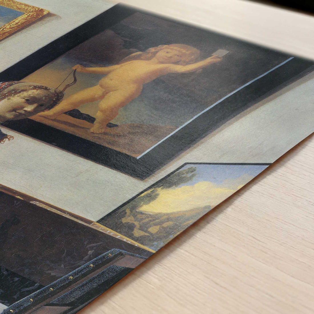 Lady at a Virginal (1672) by Johannes Vermeer – Art Print - Close-up detail of the art print