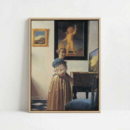 Framed Canvas - Framed canvas in oak color frame