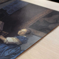 Lady Seated at the Virginal (1675) by Johannes Vermeer – Art Print - Close-up detail of the art print