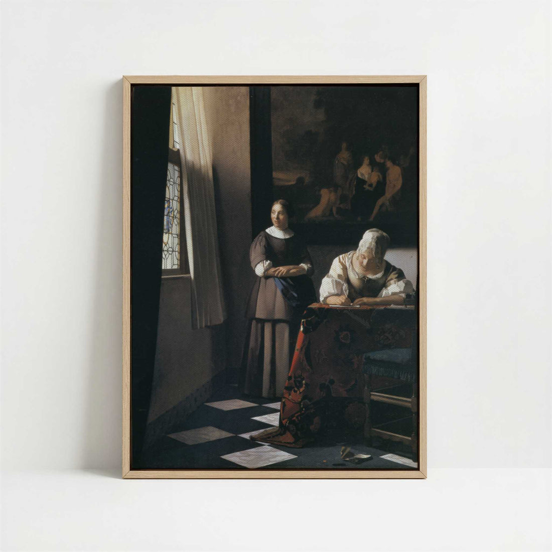 Framed Canvas - Framed canvas in oak color frame