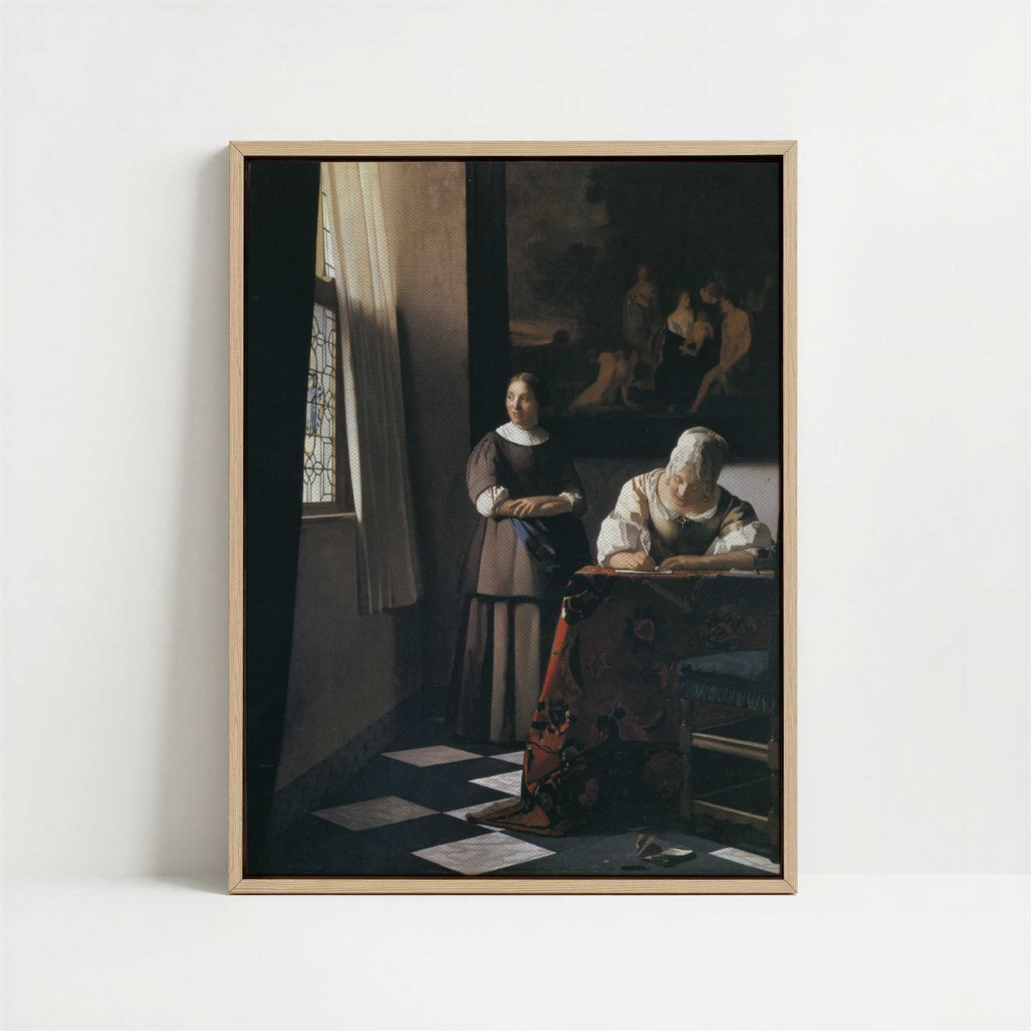 Framed Canvas - Framed canvas in oak color frame