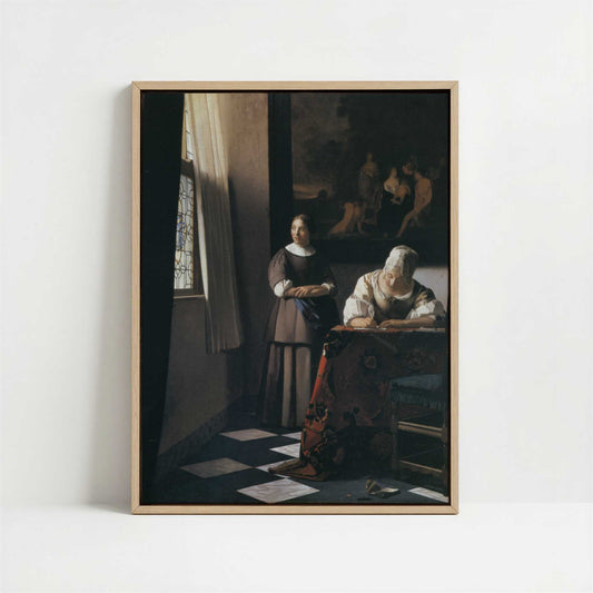 Framed Canvas - Framed canvas in oak color frame