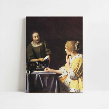 Mistress & Maid (1667–68) by Johannes Vermeer – Art Print - Unframed art print