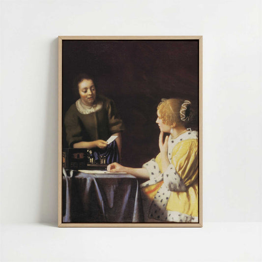 Framed Canvas - Framed canvas in oak color frame