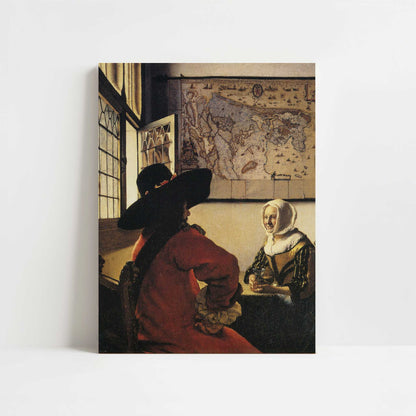 Officer & a Laughing Girl (1658-60) by Johannes Vermeer – Art Print - Unframed art print
