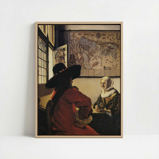 Framed Canvas - Framed canvas in oak color frame