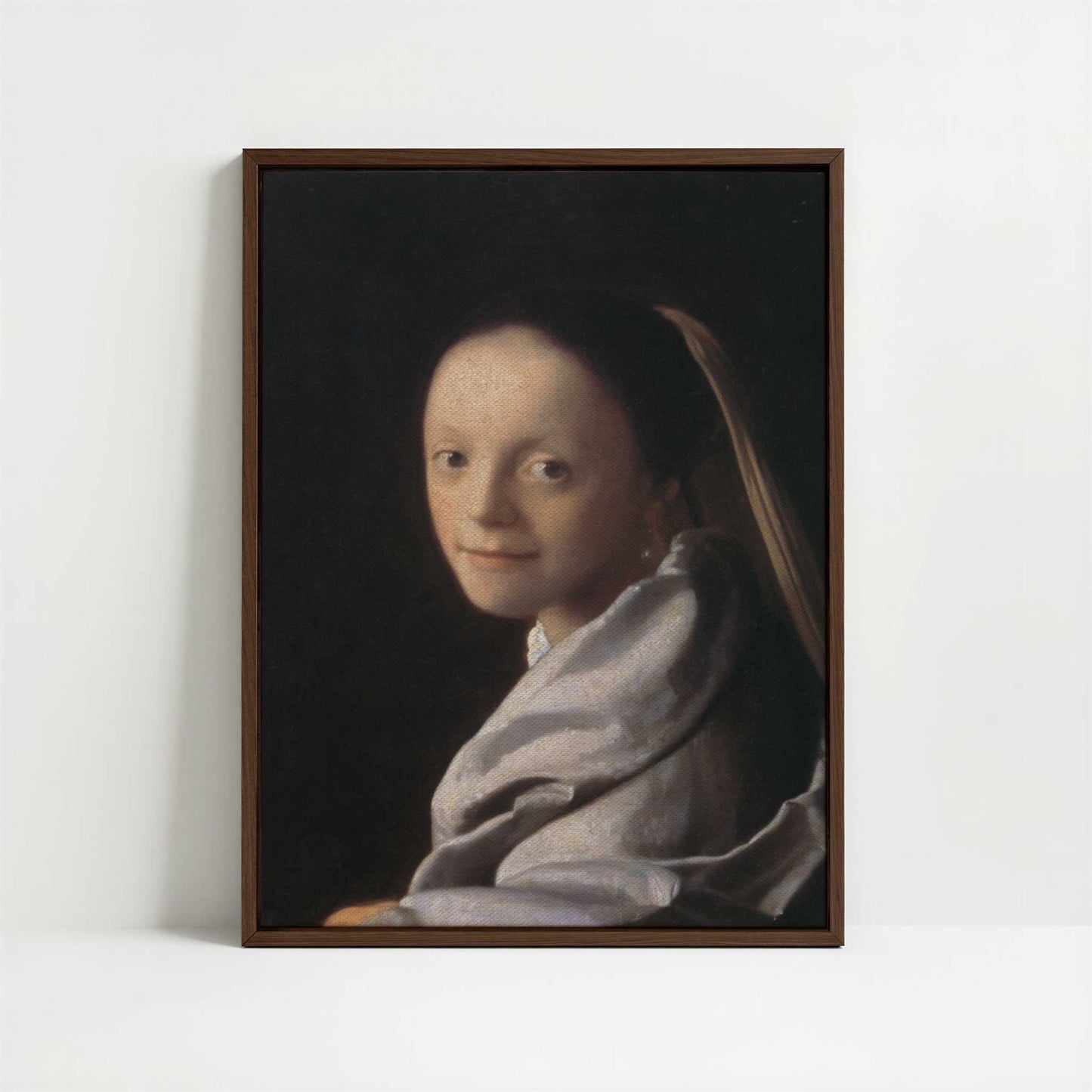 Framed Canvas - Framed canvas in dark wood color frame
